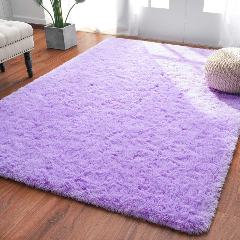 Softlife Light Purple Area Rug for Living Room, Fluffy Shag Plush 5.3x7.6 Rugs for Bedroom Girls, Shaggy Soft Fuzzy Kids Large Carpet for Dorm Bedside Ultra Cozy Non-Slip Indoor Decor - Image 1